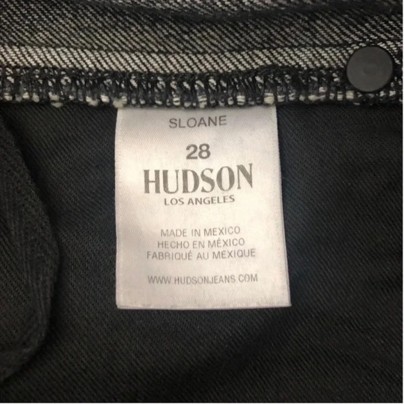 New Hudson Sloan Denim Skirt Fold Down belt raw edge high waist mini pencil jean - Picture 8 of 13